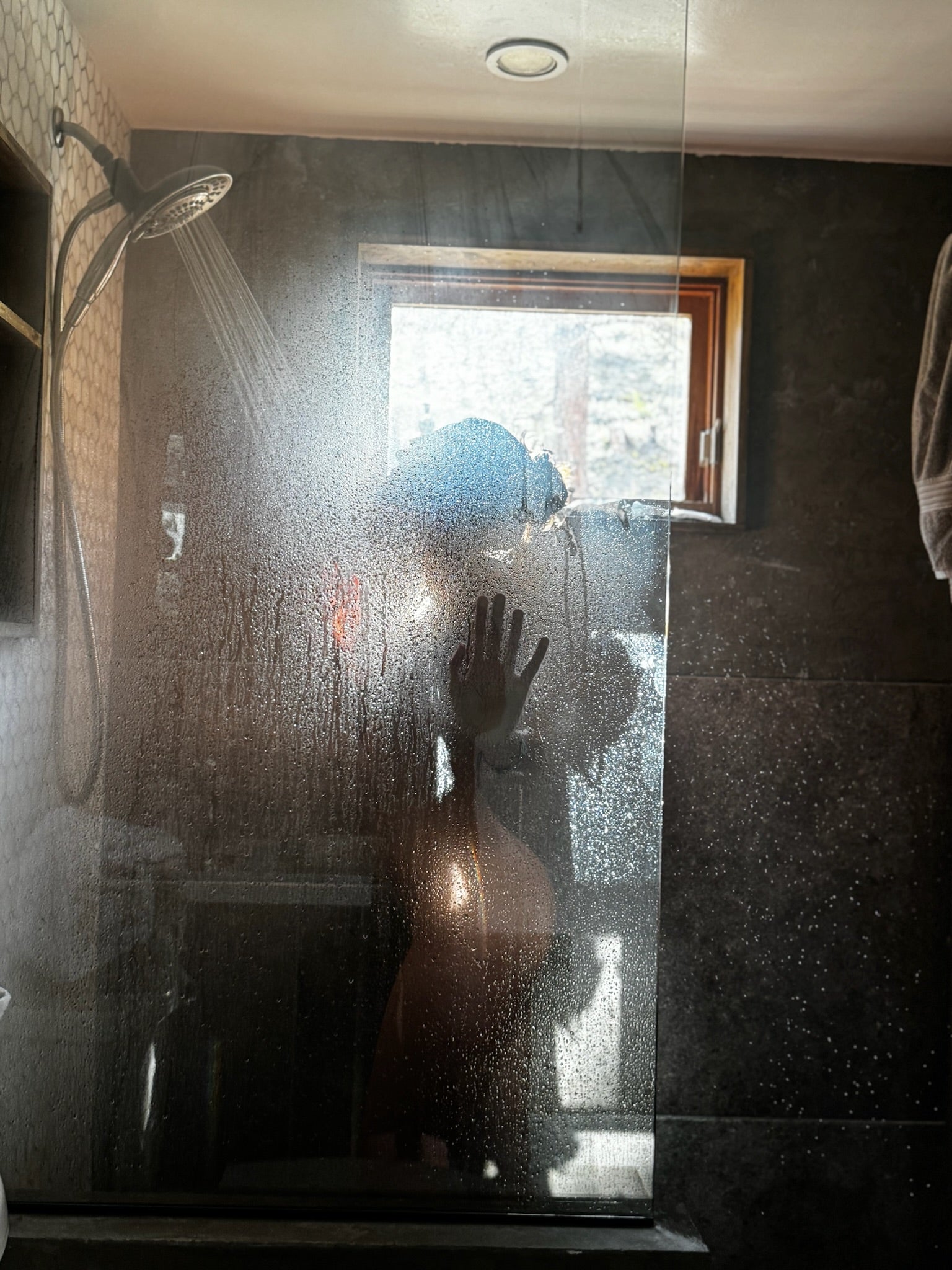 person showering